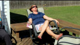 Sue basking in the sun.