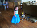 Nora gives Oscar a flower.