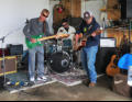 The band warming up.