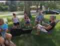 Relaxing in the front yard.