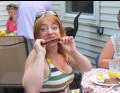 Kris chowing down