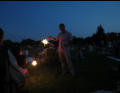 Rey tries out a sparkler.