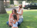 Kris working on Nicoles hair.