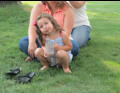 Nora drinking chocolate milk