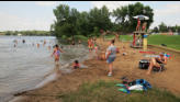 The beach area