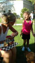 Nora conversing with Michelle