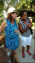 Sue with another friend of the band.