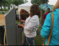 Cleaning up after the petting zoo.