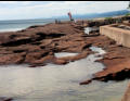More shoreline by pier.