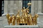 The golden horses above the main entrance