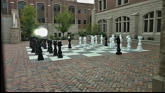 Outdoor chess game.
