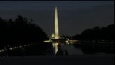 Washington monument at night