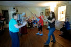 Arlene joins in with the square dance demo