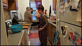 Shannon at work in kitchen