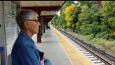 Arlene waiting for train into Grand Central Station NYC
