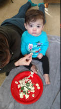 Natalie having lunch