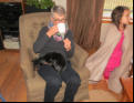 Arlene bonding with Bella, Nora's dog