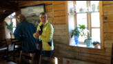 Arlene in dining room. We were served waffles on our arrival.