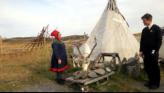 Laplander with reindeer