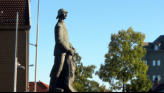 Closer look at statue